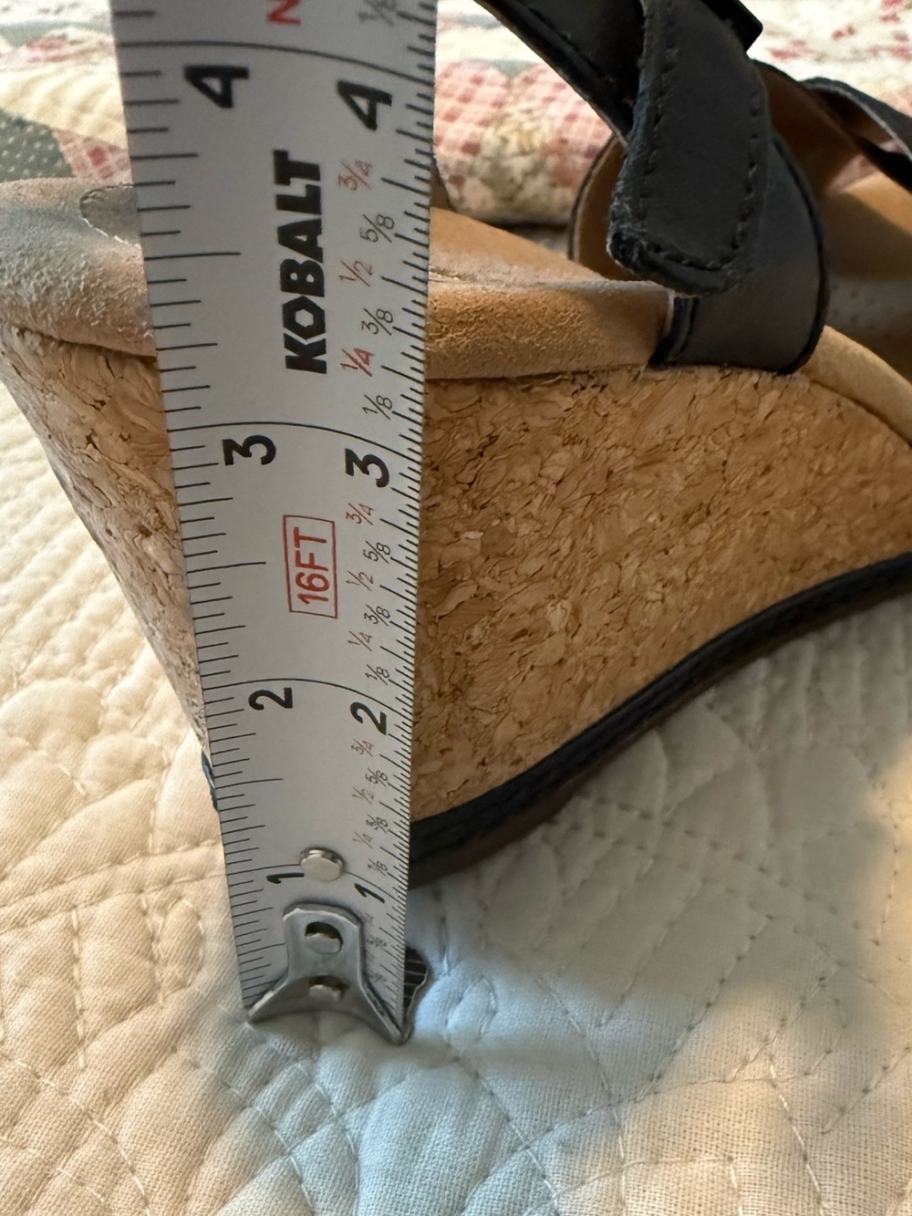 Clarks Black Snake-Texture Wedge Sandals - Picture 6 of 12